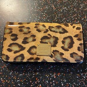 Ralph Lauren leopard print wallet. 11 card slots zipper pocket for change